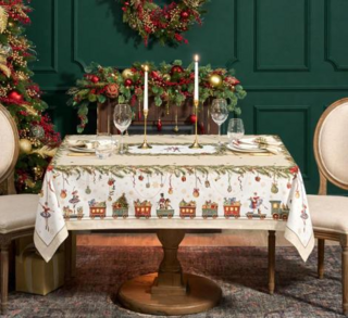 СКАТЕРТЬ "ЩЕЛКУНЧИК" 140Х180СМ БЕЖЕВЫЙ,100%ХЛОПОК , ТВИЛ