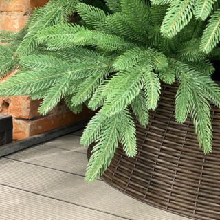 Юбка-корзина для Новогодней ёлки Люкс цвет Тёмный орех 2ХL 87/65/29 см, с чехлом