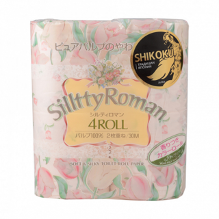 Премиальная бумага туалетная SHIKOKU Silltty парфюмированная 2-х слойная, 4 рулона