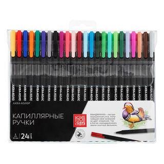 Набор капиллярных ручек Аква-колор Изостудия 0.4мм, 24шт