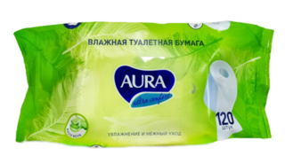 Влажная туалетная бумага Aura Ultra Comfort, 120 шт.