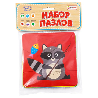 Набор пазлов Лесные звери, развивающая игрушка для детей, арт. ПЗЛ4004