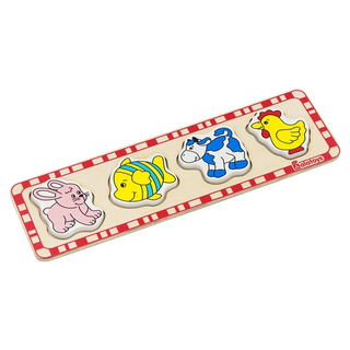 Пазлы Заяц, рыбка, корова, петух, развивающая игрушка для детей, арт. ПЗЛ1002