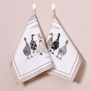 НАБОР ПОЛОТЕНЕЦ ИЗ 2-ХШТ "FAMILY FARM",40Х60СМ, 100% ХЛОПОК, КЛЕТКА,ТВИЛ