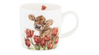 Кружка Royal Worcester Забавная фауна Теленок Бесси и тюльпаны, 310 мл, фарфор