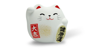 Сувенир Манэки Кот 5 см, ручная работа, белый (made in Japan)