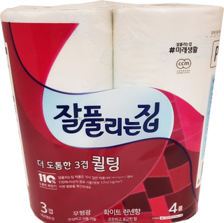 Туалетная бумага MIRAE Жасмин 3-х слойная, 4х25м