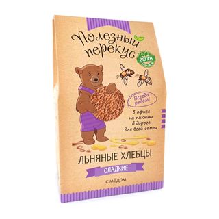 Хлебцы Полезный перекус льняные  с медом, 100г