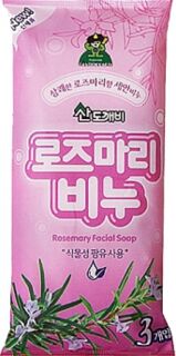 005993 "Sandokkaebi" Косметическое туалетное мыло для лица на основе плодов масличной пальмы с ароматом розмарина, 80 г х 3 шт. 1/30