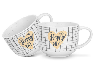 3730 FISSMAN Набор из 2-х кружек 580 мл HAPPY DAY CHECKED (фарфор)