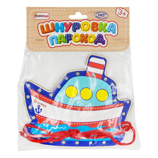 Шнуровка Пароход, развивающая игрушка для детей, арт. ШП01