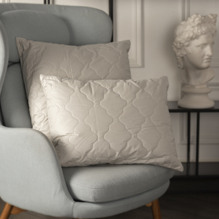 Подушка со стеганым чехлом Kariguz Basic "Верблюжья шерсть", средняя, 50х68 см, микрофибра