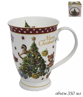 Кружка Lenardi 350мл НОВОГОДНИЙ в подарочной упаковке. Фарфор, арт. 105-129
