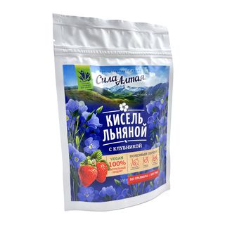 Кисель Сила Алтая льняной с клубникой, 150г