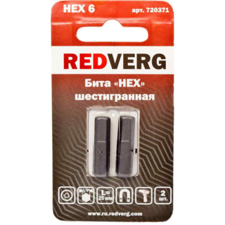 Бита Redverg HEX 6x25 (2шт.) (720371)