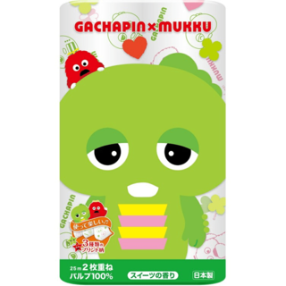 Бумага туалетная Marutomi Gachapin Mukku Regular 2-х слойная, 25 м, 12 рулонов в упаковке