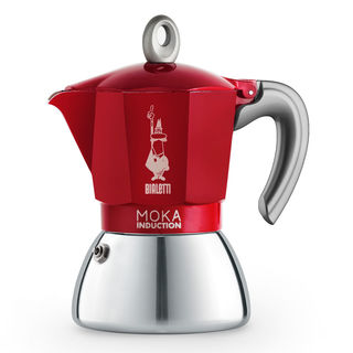 Гейзерная кофеварка Bialetti Moka Induction красная, 6 порций