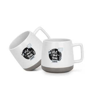 3725 FISSMAN Набор из 2-х кружек 400 мл ME AND YOU HAPPY (фарфор)