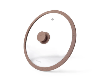 Крышка для посуды ARCADES 26см с силиконовым ободком, цвет КОРИЧНЕВЫЙ (стекло)