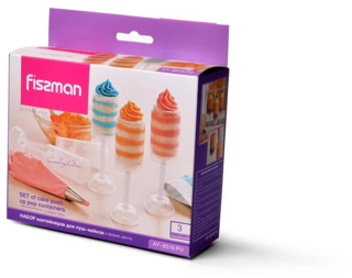 8516 FISSMAN Набор из 3-х контейнеров для пуш-кейков форме цветка (пластик)