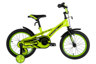Детский велосипед Quattro 18" неоновый зеленый (сталь) 22/23