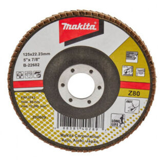 Диск шлифовальный лепестковый Makita Z80, 125мм, PREMIUM, стекловолокно, плоский