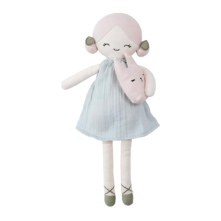 Текстильная кукла Fabelab "Apple", в туманно-голубом платье, 40 см