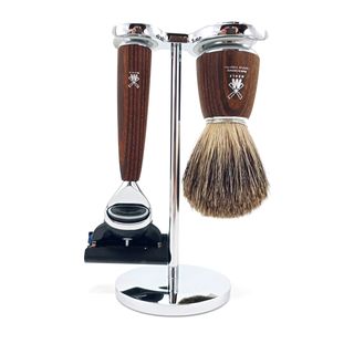 Бритвенный набор MUEHLE RYTMO, бритва Fusion, помазок с натуральным барсучьим ворсом