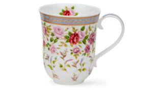 Кружка Dunoon Розы синий кант Бремор 330 мл, фарфор костяной