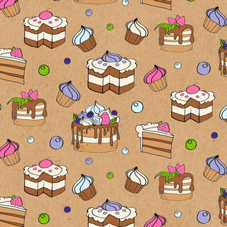 Упаковочная крафт-бумага Stilerra GKP-03 (Сладости), 100 x 70 см