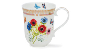 Кружка Dunoon Ботаника Анемоны Бремор 330 мл, фарфор костяной