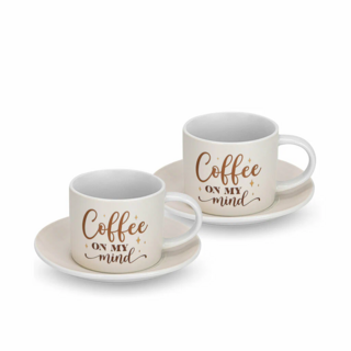 3706 FISSMAN Набор из 2-х чашек 240 мл FRESH COFFEE с блюдцами (фарфор)