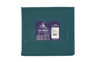 Простыня из однотонного сатина бирюзовый, размер 150x215