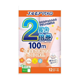 162617 "Kami Shodji" "ELLEMOI" "Piko" Ароматизированная однослойная туалетная бумага 100м (12 рулонов) 1/6