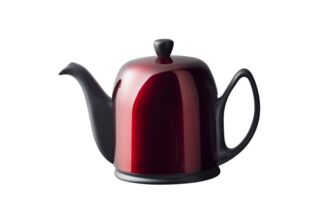 SALAM Mat Black - Чайник заварочный на 6 чашек с крышкой красного цвета 900 мл фарфор