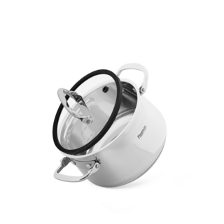 5474 FISSMAN Кастрюля IRON ELEGANCE 16x10 см / 1,85л со стеклянной крышкой (нерж.сталь)