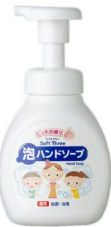400018 "Mitsuei" "Soft Three" Нежное пенное мыло для рук с ароматом персика (антисептическое), 250 мл, 1/20