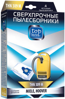 Сверхпрочные нетканые пылесборники TOP HOUSE THN 309M с антибактериальной обработкой, 4 шт.