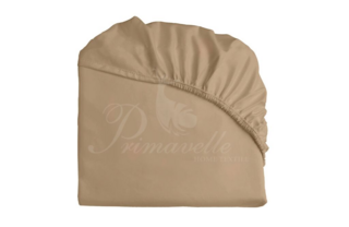 Простыня из однотонного сатина шоколад на резинке, размер 90х200