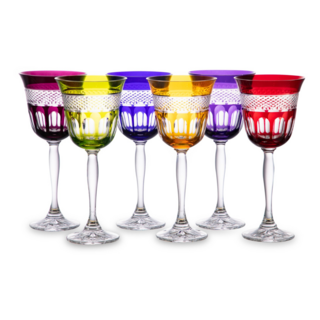 Набор бокалов для вина Cristal de Paris Мирей 220 мл, 6 шт, 6 цветов