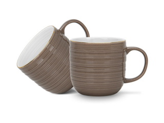 3697 FISSMAN Набор из 2 кружек FIRMINA brown 350 мл (фарфор)