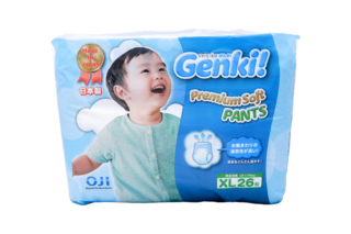 552644 "Nepia Genki!" Детские подгузники-трусики (для мальчиков и девочек) 26 шт., 12-17 кг (Размер XL), 1/6