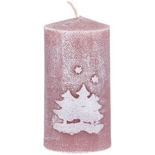 Свеча Bronco Столбик Ели пудровая, 5х9,5 см