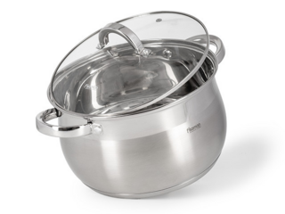 5348 FISSMAN Кастрюля FELINA 24x14,5 см / 6,5л со стеклянной крышкой (нерж.сталь)