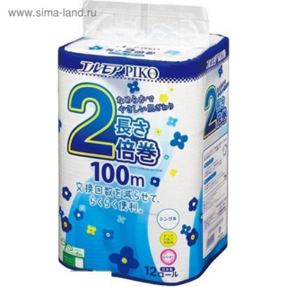 162211 "Kami Shodji" "ELLEMOI" "Piko" Ароматизированная однослойная туалетная бумага 100м (12 рулонов) 1/6