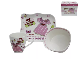 Детский набор Lenardi из 3 предметов в подарочной упаковке. Фарфор, арт. 105-042