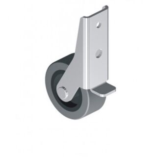 5011040 Колесо мебельное 40мм боковое с бортиком серый пластик