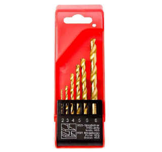 Набор сверл по металлу RedVerg 6 шт HSS-TIN, 2-8 мм(501061)