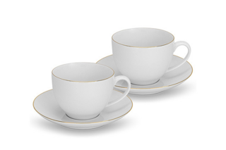 3668 FISSMAN Набор из 2 чашек FLOREE 270 мл с блюдцами (фарфор)