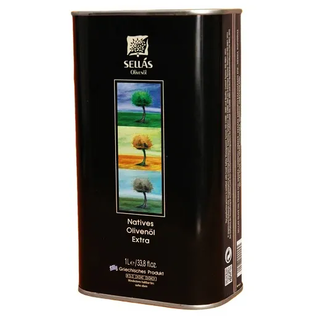 Sellas оливковое масло Extra Virgin 0,3% c п/o Пелопоннес 1л жесть
